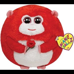 🆕 Ty Beanie Ballz: In Love, Valentine Monkey
